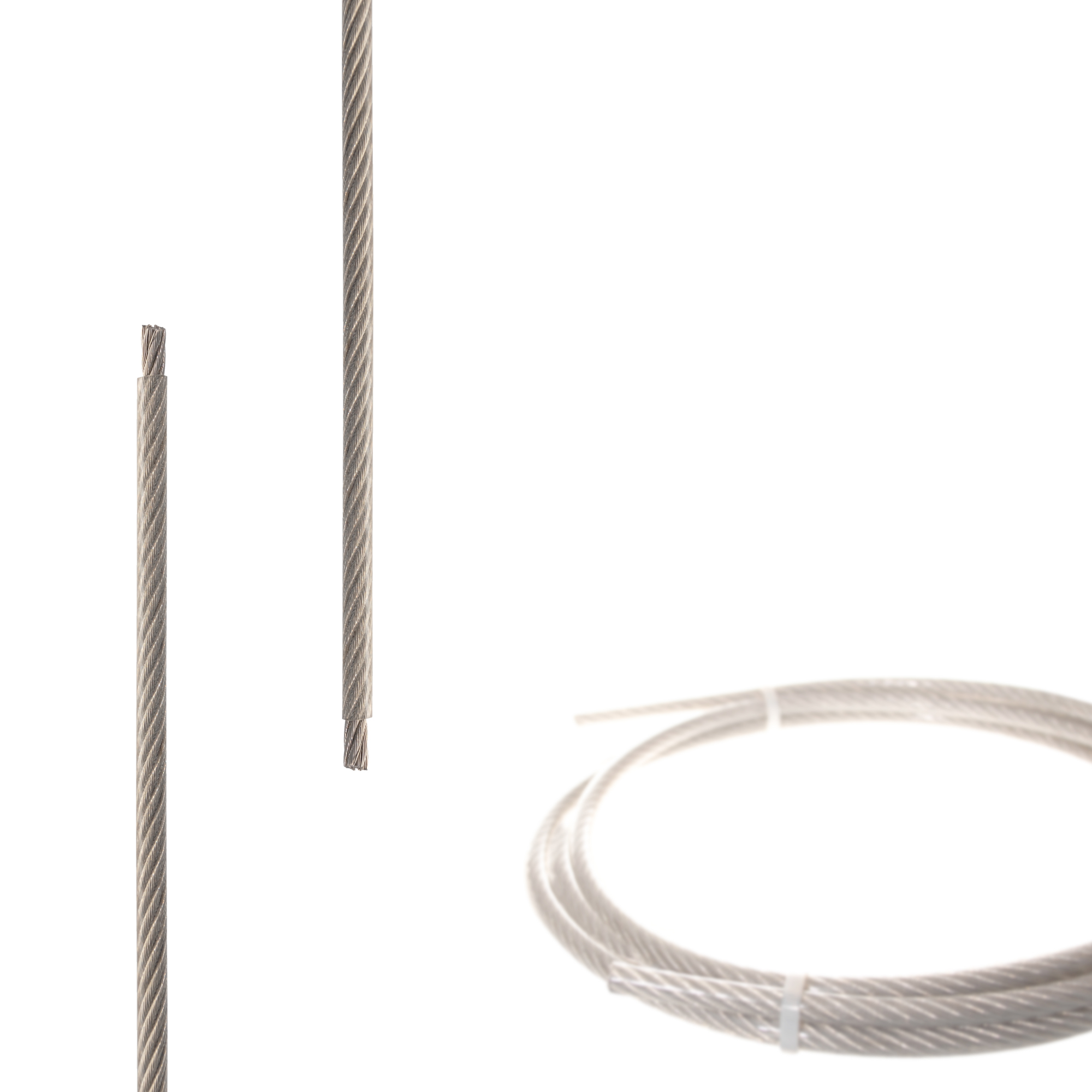 5 mm Hoch-Flexibles Drahtseil Edelstahl A4 PVC-Ummantelt für Umlenkrollen 4 