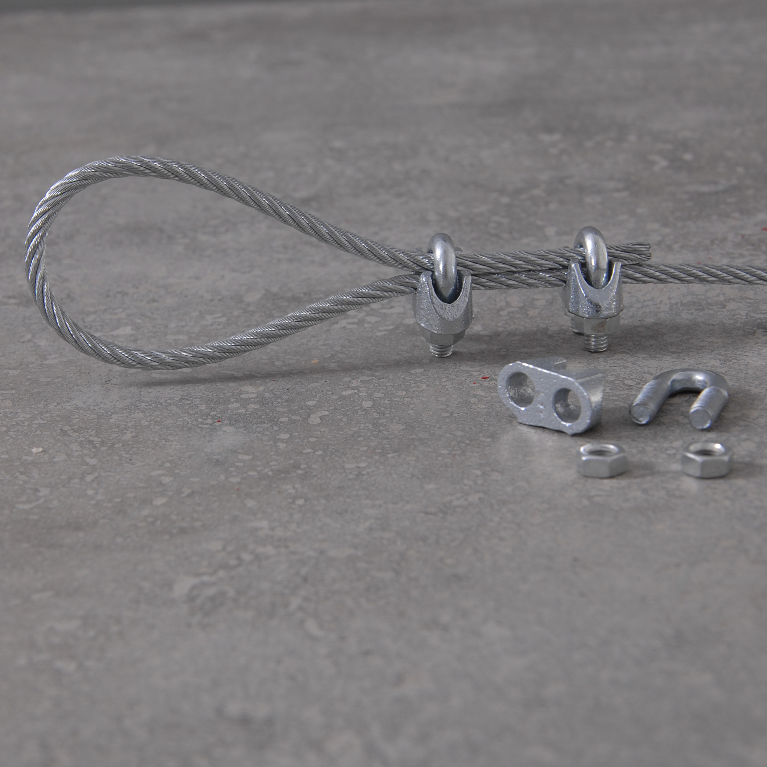 2# Silber JOYKK 2Pieces 2mm Edelstahl-Drahtseilklemmen Doppelgriffe Kabelklemmen für Drähte 