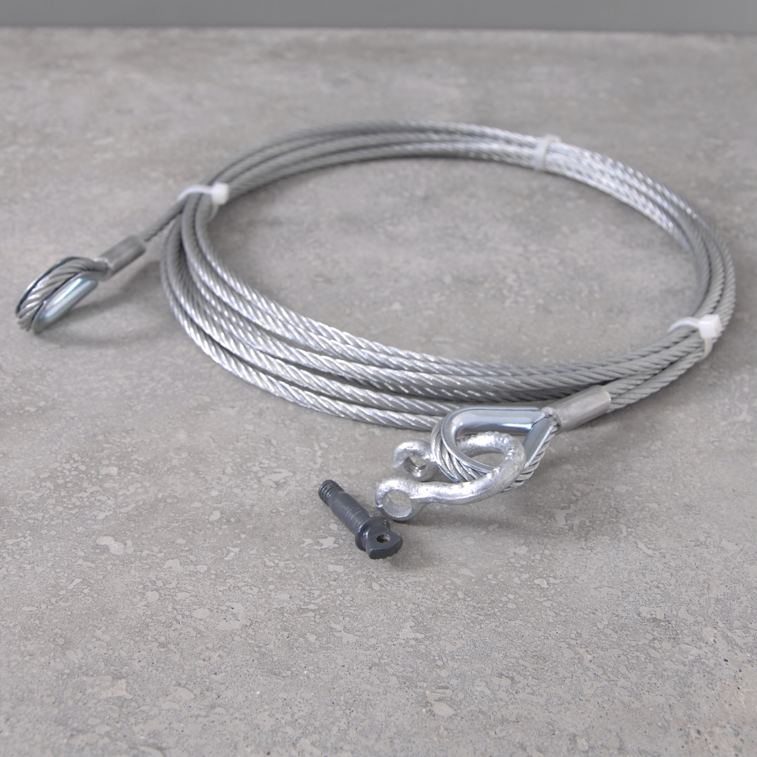 2 x Sicherungs Stahlseil mit Verbindungs Kauschen Seil 